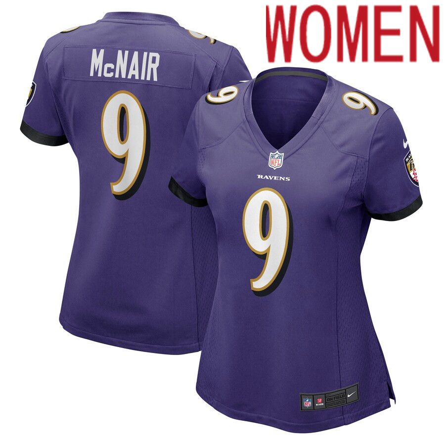 Women Baltimore Ravens 9 Steve McNair Nike Purple Game Retired Player NFL Jersey